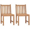 vidaXL Garden Chairs 2 pcs with Cushions Solid Teak Wood