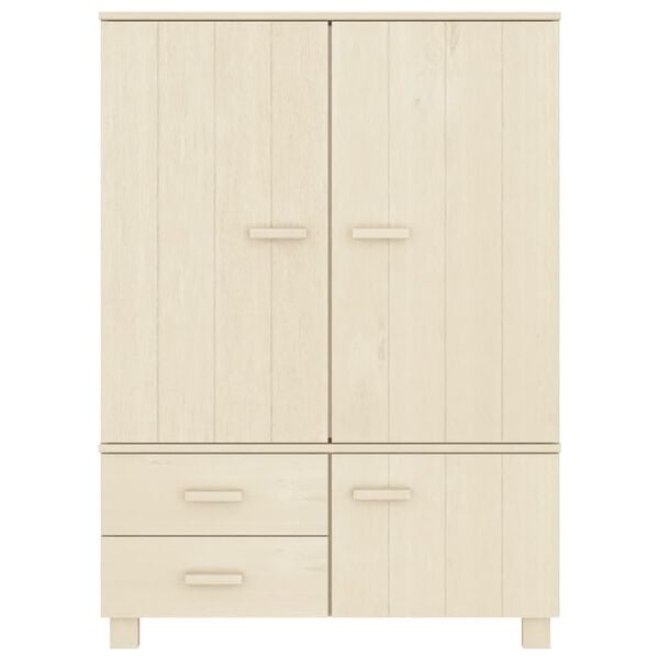 vidaXL Wardrobe HAMAR Honey Brown 99x45x137 cm Solid Wood Pine