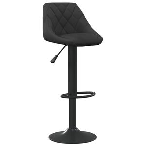 vidaXL Bar Stool | Black | Velvet | Adjustable height from 82 to 103 cm
