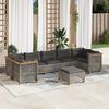 vidaXL 8 Piece Garden Sofa Set with Cushions Grey Poly Rattan