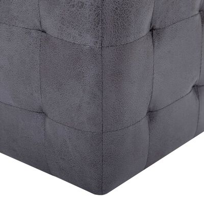 vidaXL Bedside Cabinets 2 pcs Grey 30x30x30 cm Faux Suede Leather