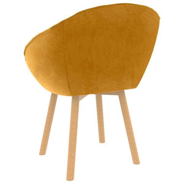 vidaXL Dining Chairs 2 pcs Yellow Velvet