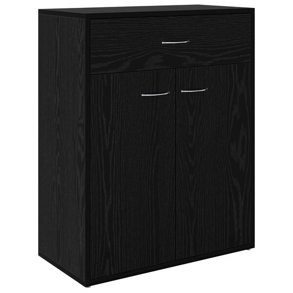vidaXL Sideboard with Drawer Black Oak 60 x 30 x 75 cm Engineered Wood