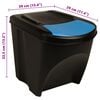 vidaXL Stackable Dustbins 3 pcs Anthracite 75 L