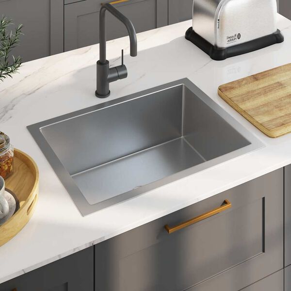 vidaXL Handmade Kitchen Sink Stainless Steel