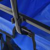 vidaXL Folding Hand Trolley with Canopy Steel Blue