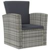 vidaXL 16 Piece Garden Lounge Set with Cushions Poly Rattan Grey