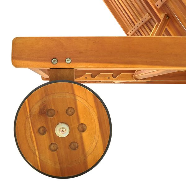 vidaXL 2-Person Garden Sun Lounger with Cushions Solid Acacia Wood