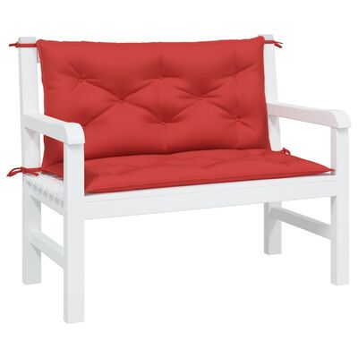 vidaXL Garden Bench Cushions 2 pcs Red 100x50x7cm Oxford Fabric