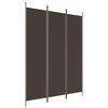 vidaXL 3-Panel Room Divider Brown 150x200 cm Fabric