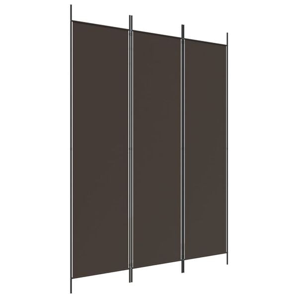 vidaXL 3-Panel Room Divider Brown 150x200 cm Fabric