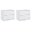 vidaXL Bed Cabinets 2 pcs White 50x39x43,5 cm Engineered Wood
