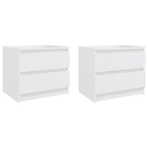 vidaXL Bed Cabinets 2 pcs White 50x39x43,5 cm Engineered Wood