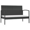 vidaXL 8 Piece Garden Lounge Set with Cushions Poly Rattan Black