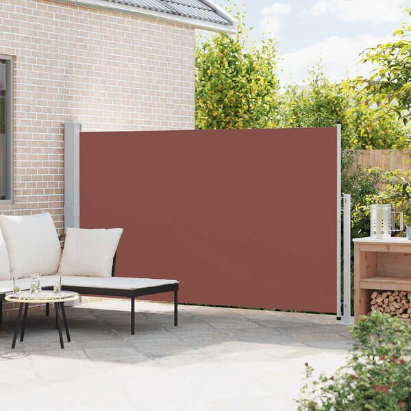 vidaXL Patio Retractable Side Awning 180x300 cm Brown