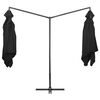 vidaXL Double Parasol with Steel Pole 250x250 cm Black