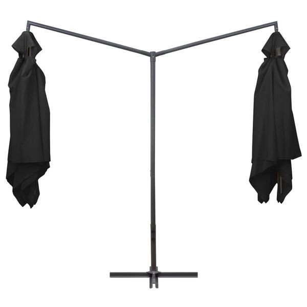 vidaXL Double Parasol with Steel Pole 250x250 cm Black