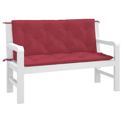 vidaXL Garden Bench Cushions 2pcs Wine Red 120x50x7cm Oxford Fabric