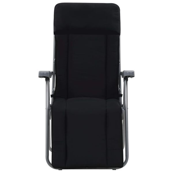 vidaXL Folding Garden Chairs with Cushions 2 pcs Black