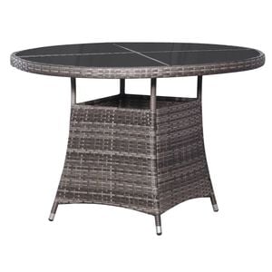 vidaXL Garden Table Grey &Oslash;110x74 cm Poly Rattan