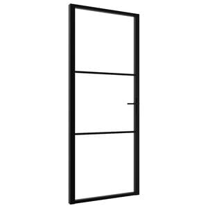 vidaXL Interior Door ESG Glass and Aluminium 83x201.5 cm Black