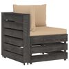 vidaXL 9 Piece Garden Lounge Set with Cushions Grey Impregnated Wood