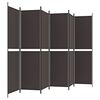 vidaXL 6-Panel Room Divider Brown 300x200 cm Fabric