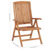 vidaXL Reclining Garden Chairs with Cushions 6 pcs Solid Teak Wood (3x48980+314109)