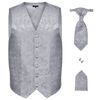 Men's Paisley Wedding Waistcoat Set Size 52 Silver