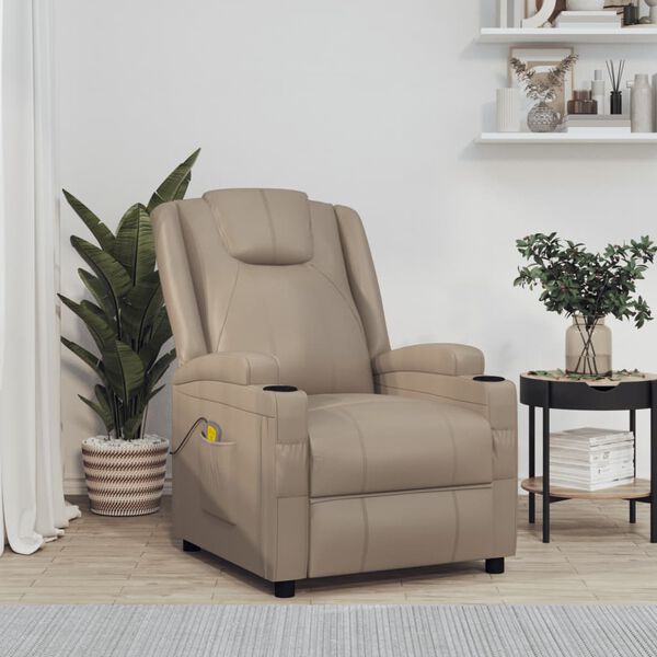 vidaXL Massage Chair Cappuccino Faux Leather
