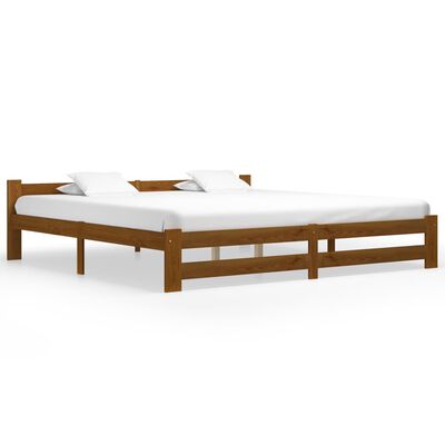 vidaXL Bed Frame without Mattress Honey Brown Solid Pine Wood 200x200 cm