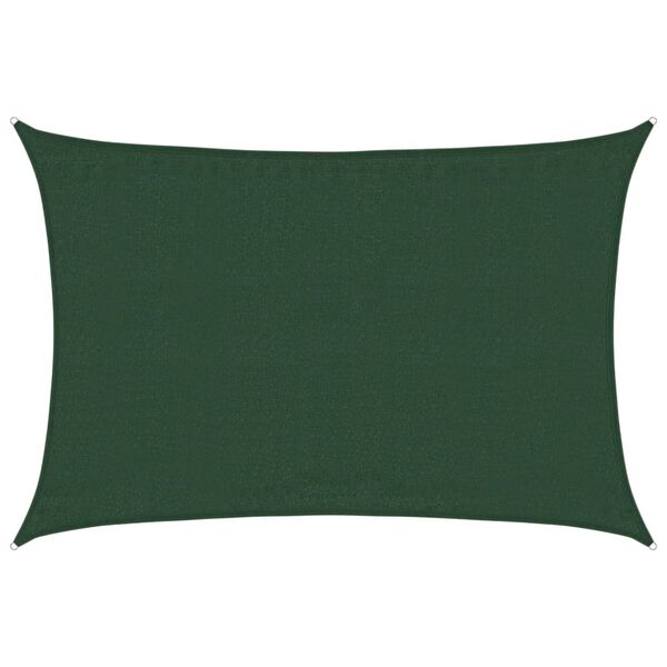 vidaXL Sunshade Sail 160 g/m² Dark Green 3.5x5 m HDPE