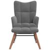 vidaXL Rocking Chair with a Stool Dark Grey Velvet