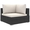vidaXL 9 Piece Garden Lounge Set with Cushions Poly Rattan Black