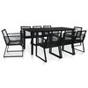 vidaXL 9 Piece Outdoor Dining Set PVC Rattan Black