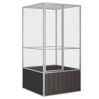 vidaXL Bird Cage Anthracite 111x107x211.5 cm Galvanised Steel