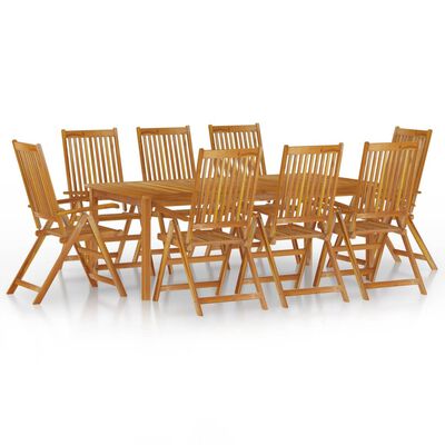 vidaXL 9 Piece Garden Dining Set Solid Wood Acacia