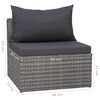 vidaXL 7 Piece Garden Lounge Set with Cushions Poly Rattan Grey