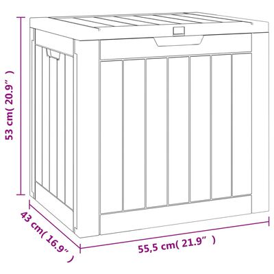 vidaXL Garden Storage Box Grey 55.5x43x53 cm Polypropylene