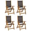 vidaXL Folding Chairs 4 pcs Solid Wood Acacia and Textilene