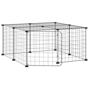 vidaXL Pet Cage | Black | Powder-coated steel | Adjustable | Expandable