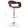vidaXL Bar Stool Plywood and Grey Fabric