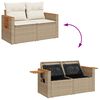 vidaXL 6 Piece Garden Sofa Set with Cushions Beige Poly Rattan