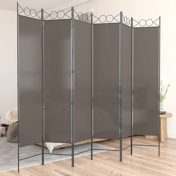 vidaXL 6-Panel Room Divider Anthracite 240x200 cm Fabric