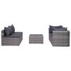 vidaXL 7 Piece Garden Lounge Set with Cushions Poly Rattan Grey