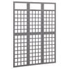 vidaXL 3-Panel Room Divider/Trellis Solid Fir Wood Grey 121x180 cm