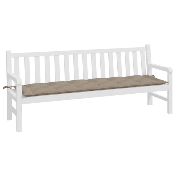 vidaXL Garden Bench Cushion Taupe 200x50x7 cm Oxford Fabric