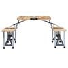 vidaXL Folding Camping Table with 4 Seats Steel Aluminium