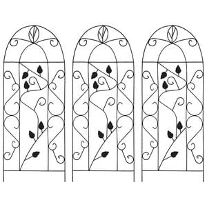 vidaXL Plant Climbing Racks 3 pcs Black 40x100 cm Iron