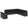 vidaXL 11 Piece Garden Sofa Set with Cushions Black Poly Rattan